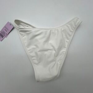 Wild Fable White High Leg Bikini Bottom Small S 4-6  NWT